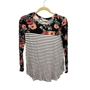 Viamor striped floral top, women’s size S